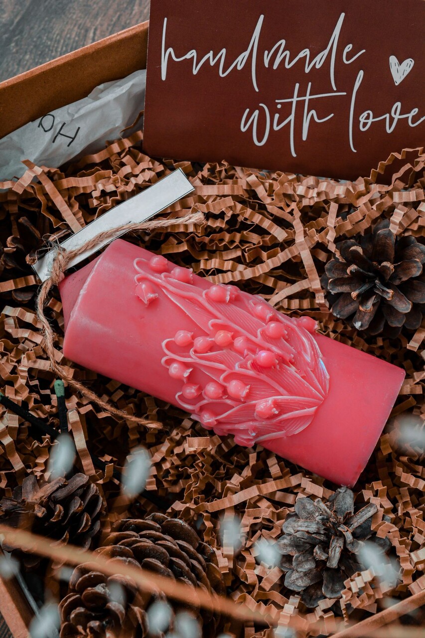 Lumanare, Ers1256, 13x7 cm, Coral - imagine 5